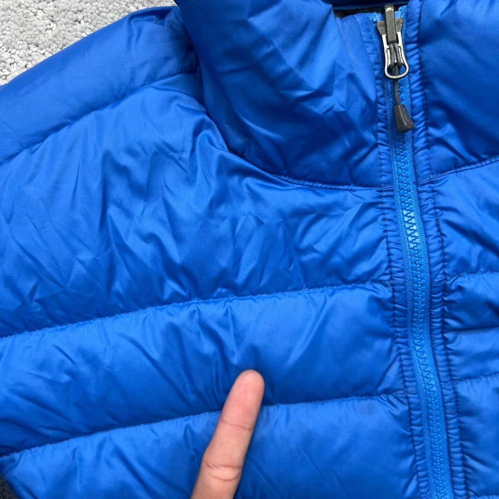 The North Face Jacket Mens Large Blue Grey 550 Down Polartec Fleece Denali